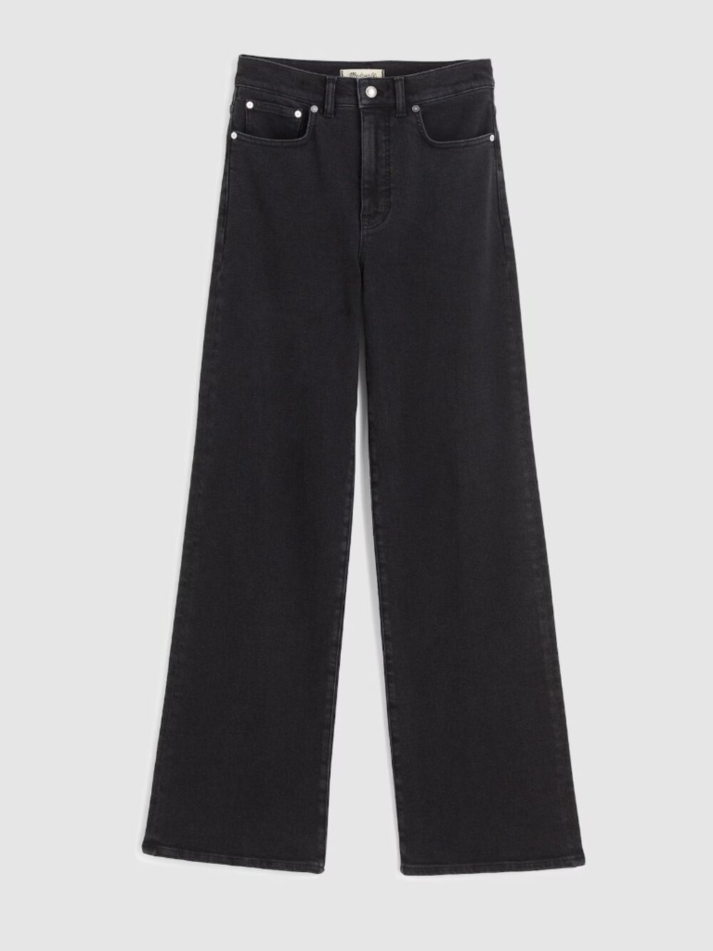 Madewell The Wide-Leg Jean in super stretch denim black frost size 30